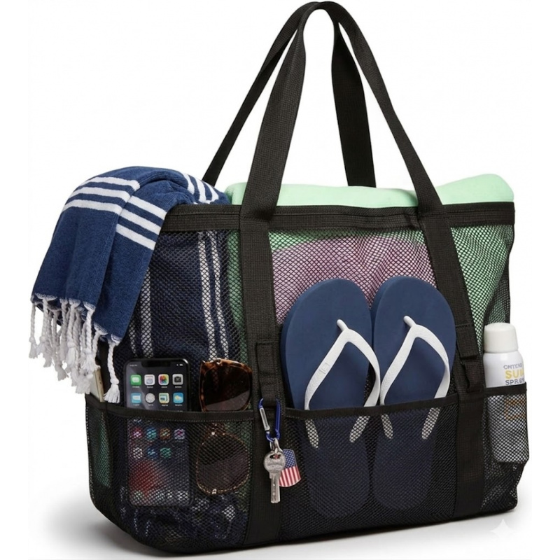Oversized Mesh Beach Bag With  - đánh giá và giá Dry Bag Roll Top